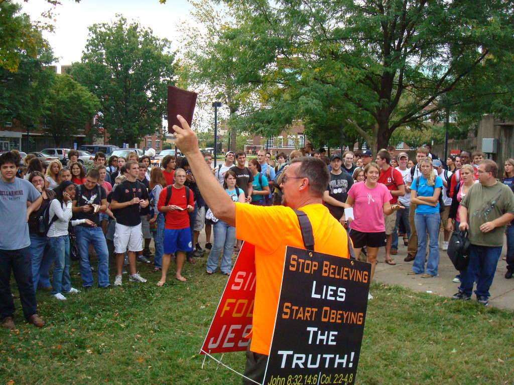 preaching at Univ. of Louisville to humanistic and evolutionary students